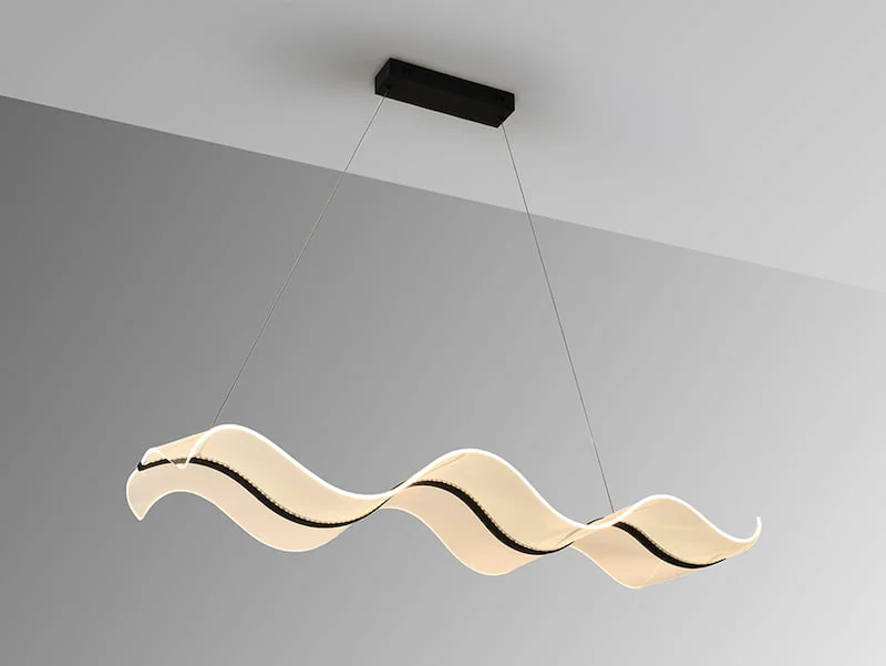 Olas Black and Acrylic Wave Pendant