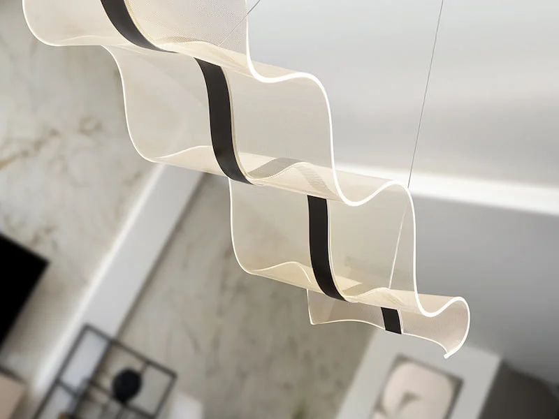 Olas Black and Acrylic Wave Pendant - Image 3