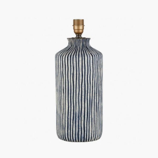 Bude Blue and White Stripe Stoneware Table Lamp