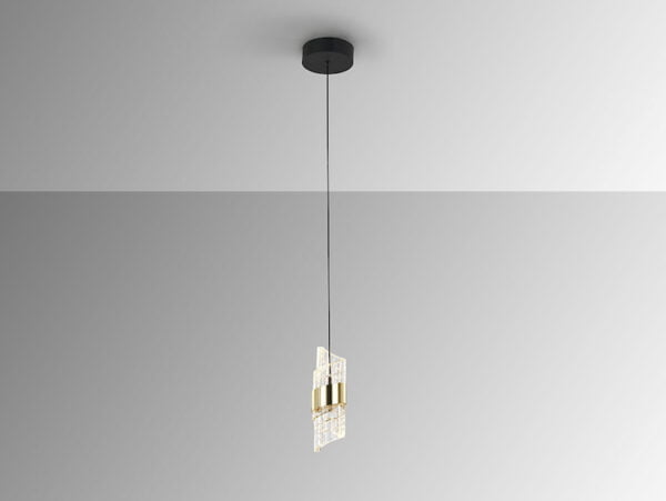 Iliada Single Light Black and Gold Pendant