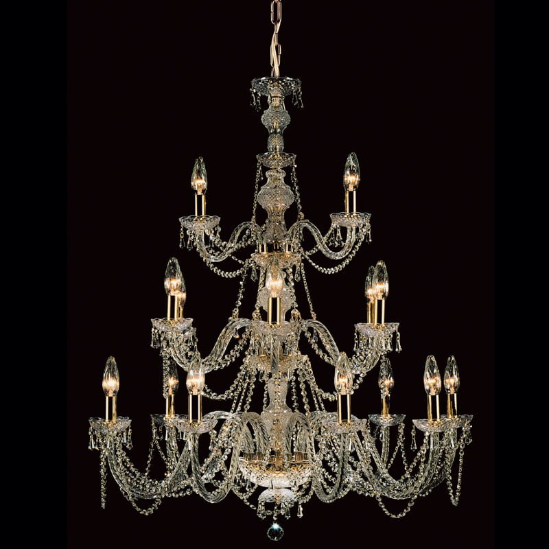 Impex Lighting Modra 18 arm Gold Crystal Chandelier