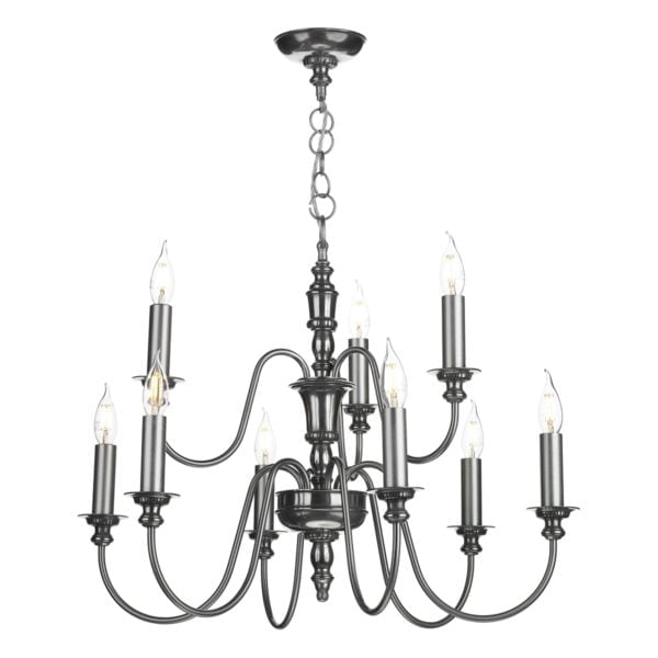 Dickens 9 Light Pewter Chandelier