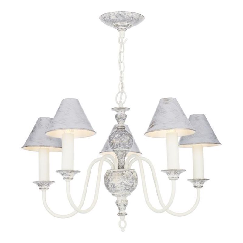Flemish distressed powder grey and gold 5 light chandelier Flemish distressed powder grey and gold 5 light chandelier - Image 2