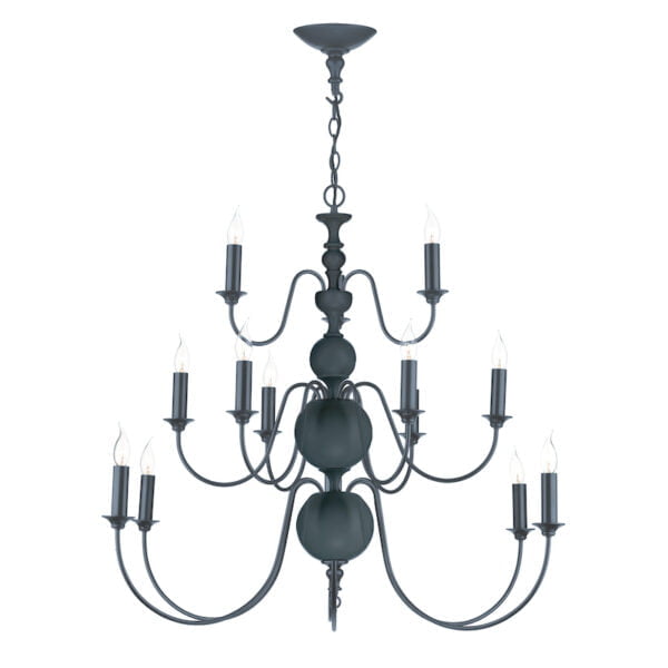 Flemish Smoke Blue 15 Light Pendant