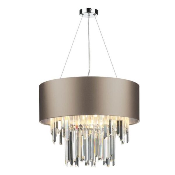 Hurley Polished Chrome and Crystal 6 Light Pendant