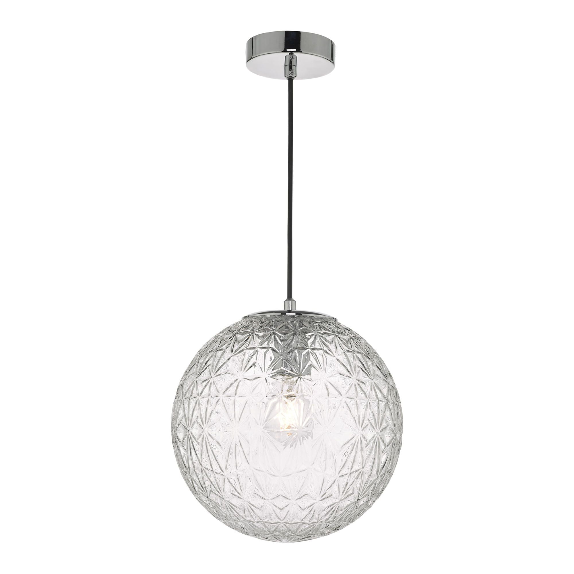 Ossian 1 Light Pendant Polished Chrome And Clear Glass Small
