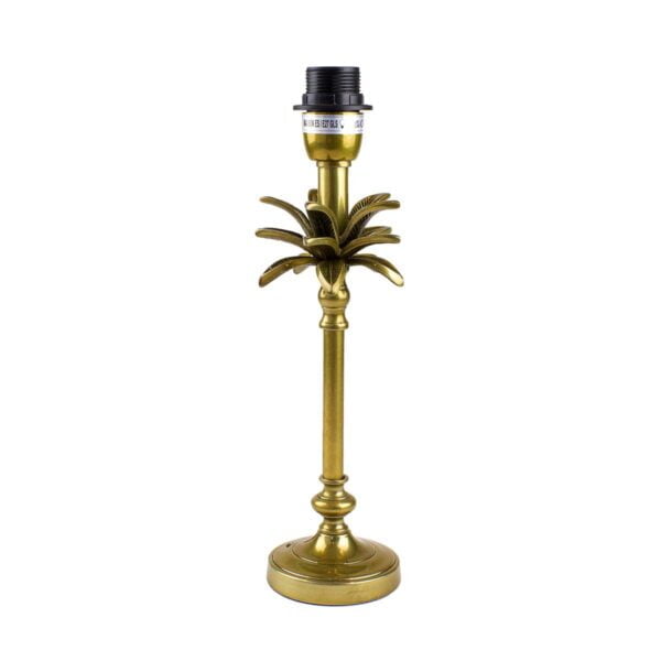 Antique brass palm tree table lamp small