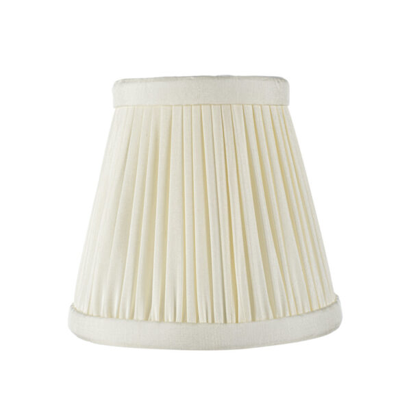fine pleated candle clip shade in ivory silk