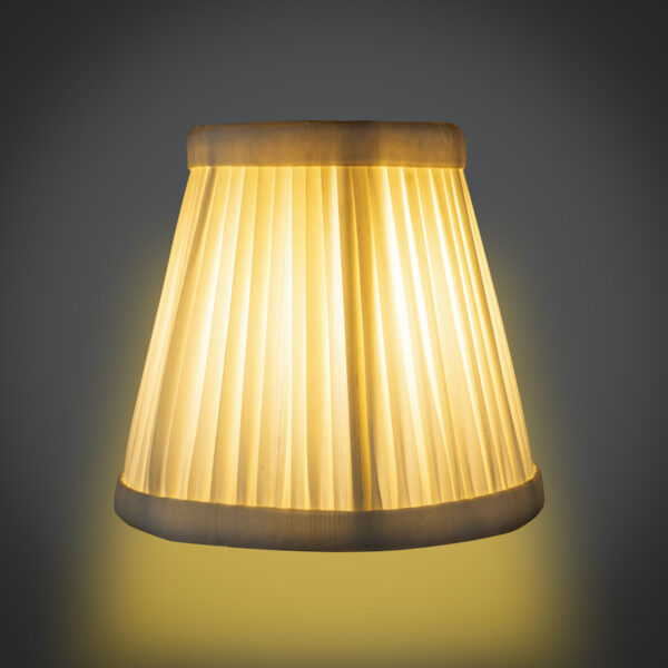 Cleo Ivory Silk pleated Candle shade - Image 4