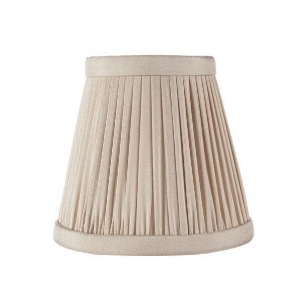fine pleated candle clip shade in oyster silk
