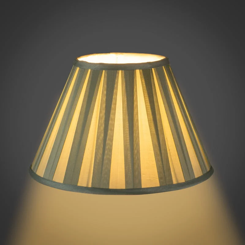Dupion silk empire lampshade box pleated in sage green - Image 3