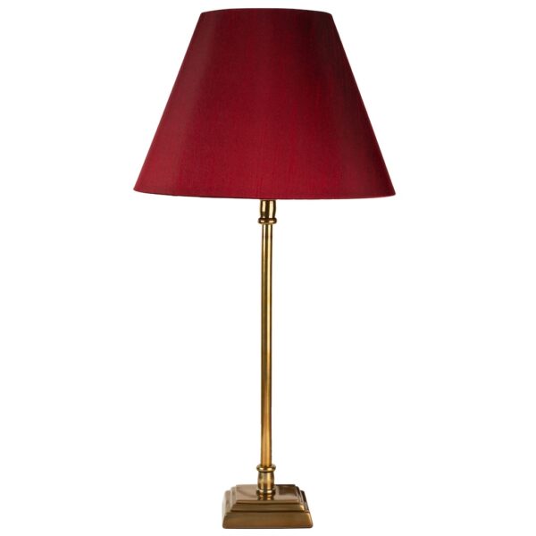 Square base antique brass table lamp medium