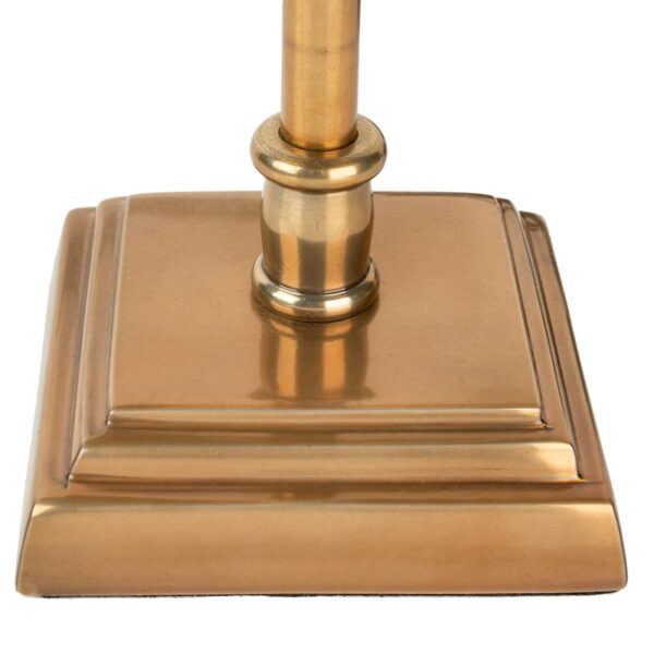 Square base antique brass table lamp medium