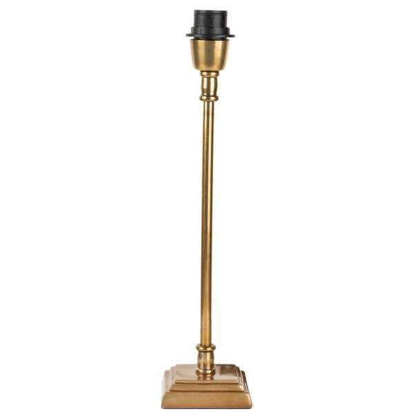 medium suqare based antique brass table lamp