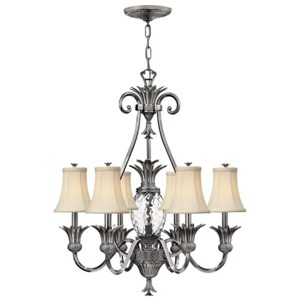 Marlon 7 Arm Polished Antique Nickel Chandelier Marlon 7 Arm Polished Antique Nickel Chandelier