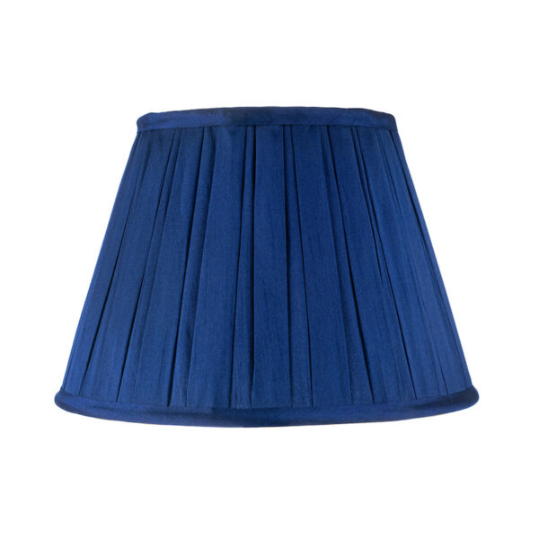 royal blue box pleated empire lampshade with gold lining