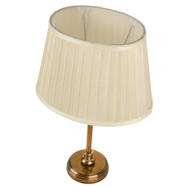 Round base antique brass table lamp small