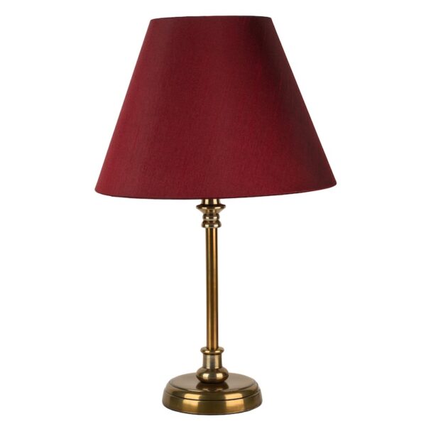 Round base antique brass table lamp small