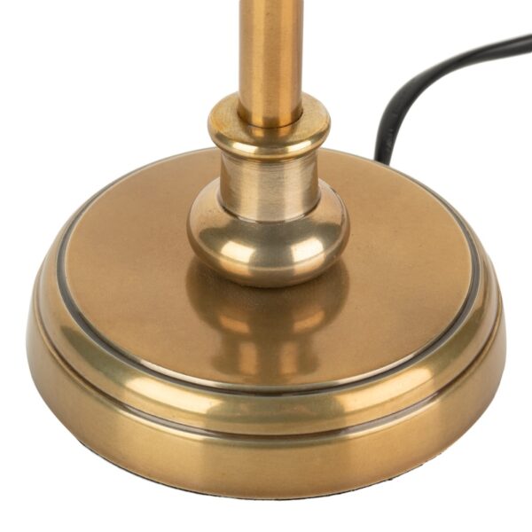 Round base antique brass table lamp small