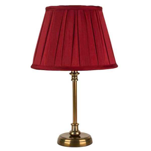 Round base antique brass table lamp small