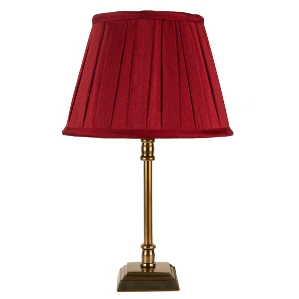 Square base antique brass table lamp small