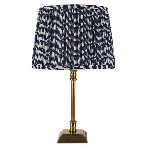 Square base antique brass table lamp small