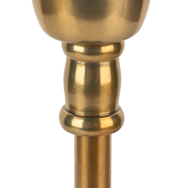 Square base antique brass table lamp small