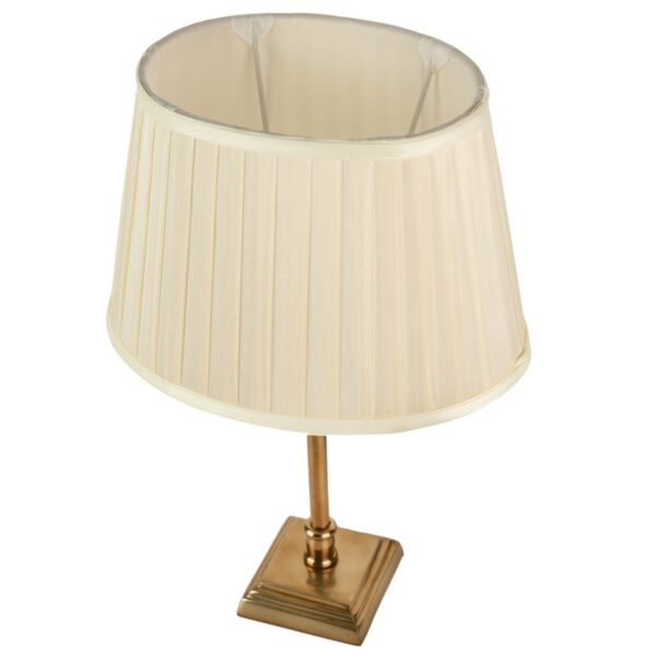 Square base antique brass table lamp small