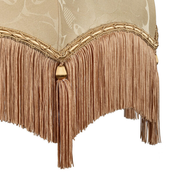 Maria pale gold damask with gold fringe and tassels - Image 3