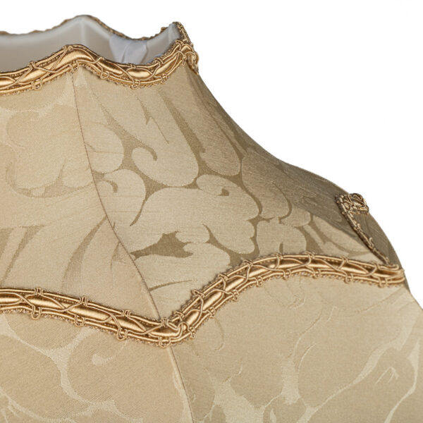 Maria pale gold damask with gold fringe and tassels - Image 2