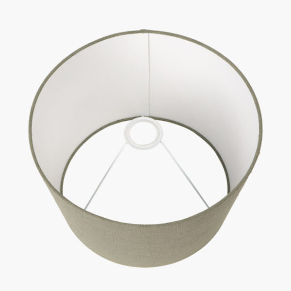 Milos Pistachio Green Linen Tapered Lampshade - Image 2