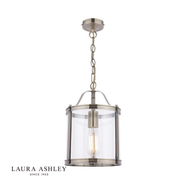 Laura Ashley Harrington Pendant Antique Brass and Glass