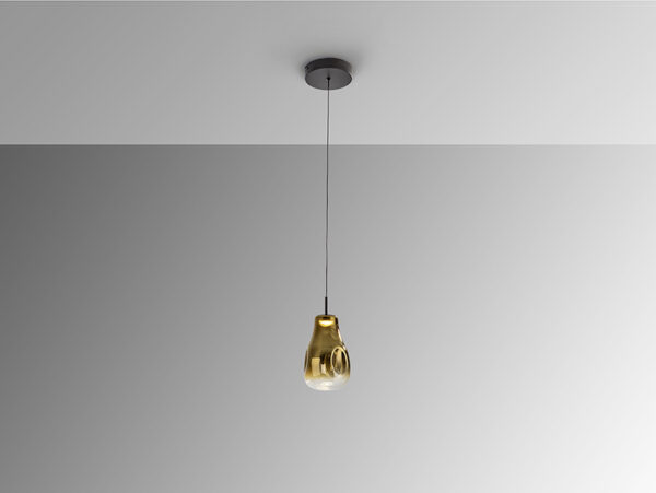 Aledis Matt Black and Golden Single Pendant