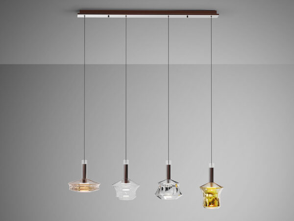 Scarlett 4 Lamp Coloured Bar Pendant