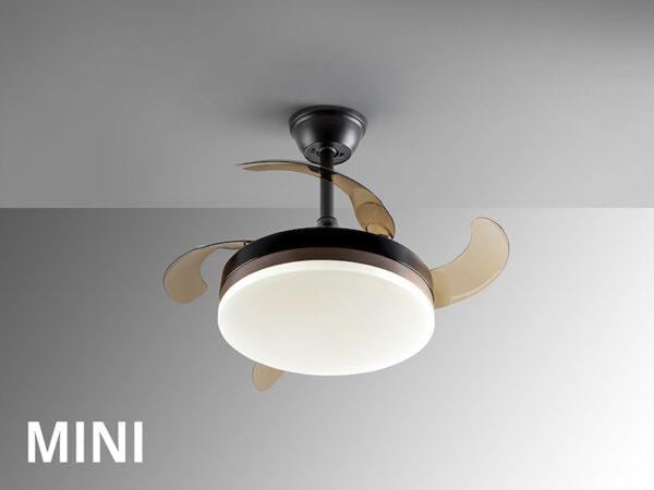Vento Mini Retractable Black Ceiling Fan