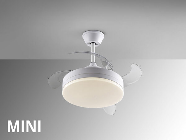 Vento Mini Retractable White Ceiling Fan