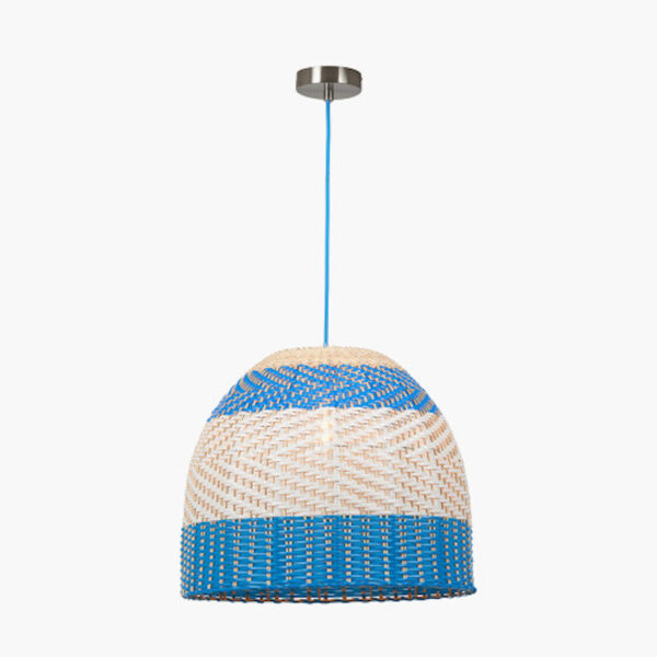 Brera Cobalt Rattan Ceiling Pendant