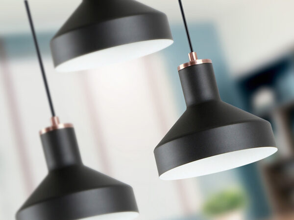 Irias Schuller 3 Light Black and Copper Pendant - Image 3