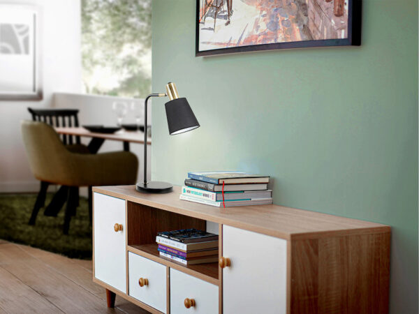 Gisela Schuller Black and Brass Table Lamp - Image 3