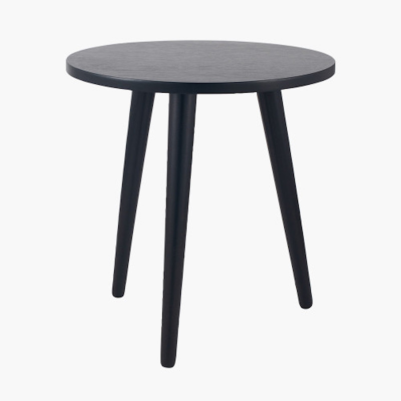 Satin Black Pine Wood Side Table