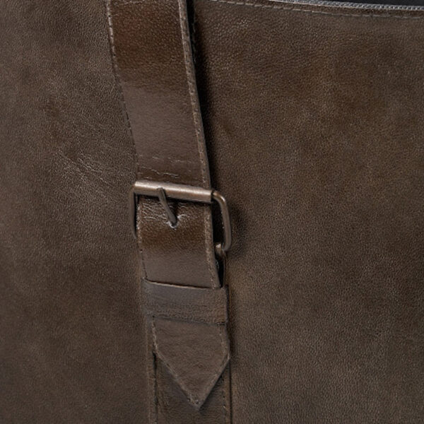 Alessio S/2 Peppercorn Leather Handled Storage - Image 3