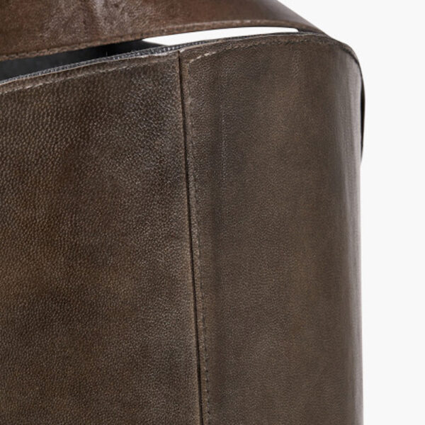 Alessio S/2 Peppercorn Leather Handled Storage - Image 4