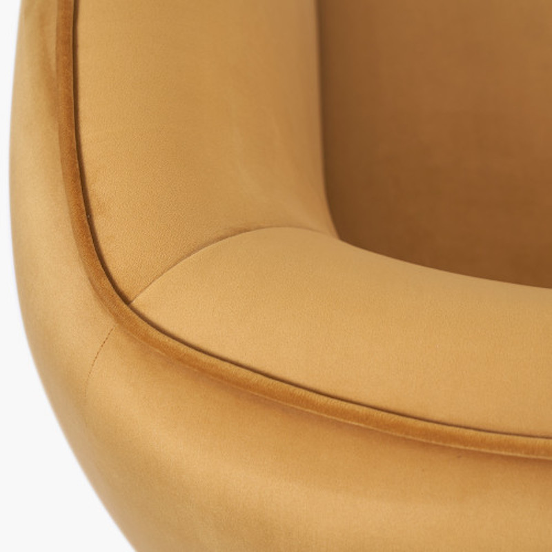 Lucca Gold Velvet and Metal Armchair Lucca Gold Velvet and Metal Armchair - Image 2