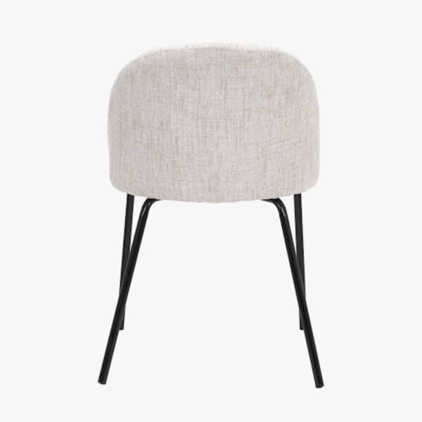 Turi Pebble Linen Mix and Black Metal Dining Chair - Image 2