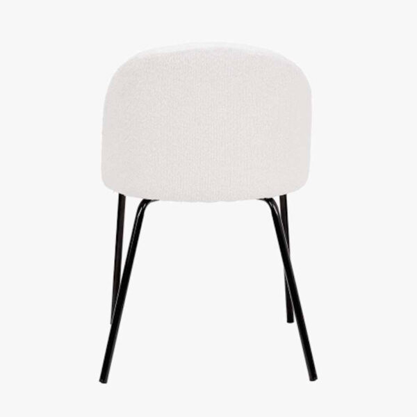Turi Bouclé Fabric and Black Metal Dining Chair - Image 2