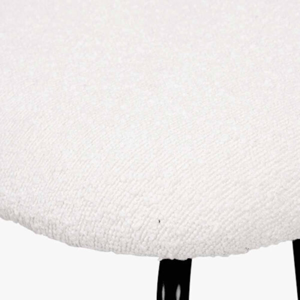 Turi Bouclé Fabric and Black Metal Dining Chair - Image 3