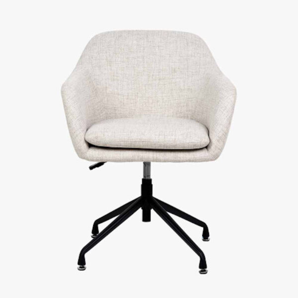 Rosolini Pebble Linen Mix and Black Metal Swivel Rise and Fall Chair