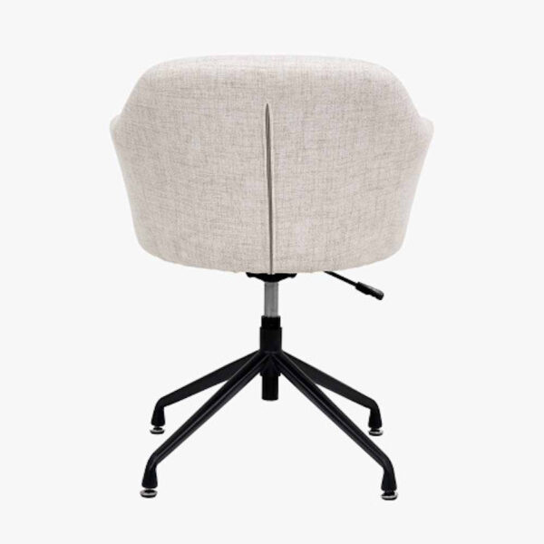Rosolini Pebble Linen Mix and Black Metal Swivel Rise and Fall Chair - Image 2