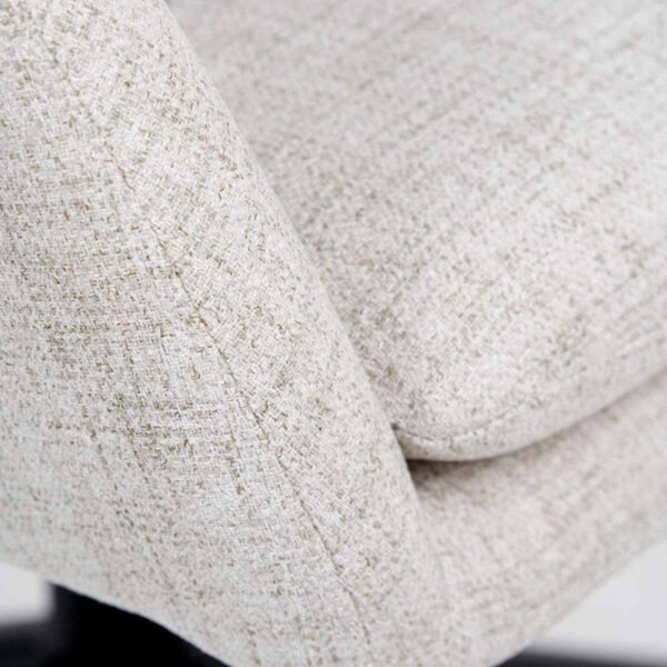 Rosolini Pebble Linen Mix and Black Metal Swivel Rise and Fall Chair - Image 3