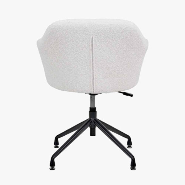 Rosolini Bouclé Fabric and Black Metal Swivel Rise and Fall Chair - Image 2